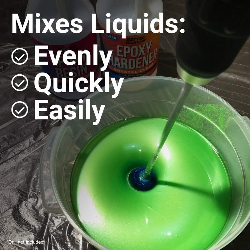 Better Boat Paint Mixer for Drill, Epoxy Resin Mixer, Paint Stirrer Drill Attachment for Quart or Gallon, Mud Mixing Tools, Crafting Paddle Attachment - Image 2